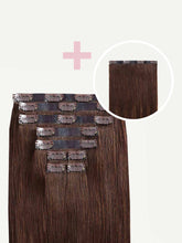Load image into Gallery viewer, 16" Seamless Chocolate Brown Balayage Volume Bundle Clip-Ins - 16" (180g)