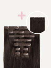 Load image into Gallery viewer, 16" Classic Dark Brown Volume Bundle Clip-Ins - 16" (180g)
