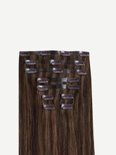 Load image into Gallery viewer, 16" Seamless Dark Brown Highlights Clip-Ins - 16" (140g)
