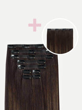 Load image into Gallery viewer, 20" Seamless Dark Ash Brown Balayage Volume Bundle Clip-Ins - 20" (225g)
