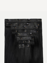 Load image into Gallery viewer, 20" Seamless Jet Black Volume Bundle Clip-Ins - 20" (225g)
