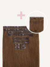 Load image into Gallery viewer, 20" Seamless Chestnut Brown Volume Bundle Clip-Ins - 20" (225g)
